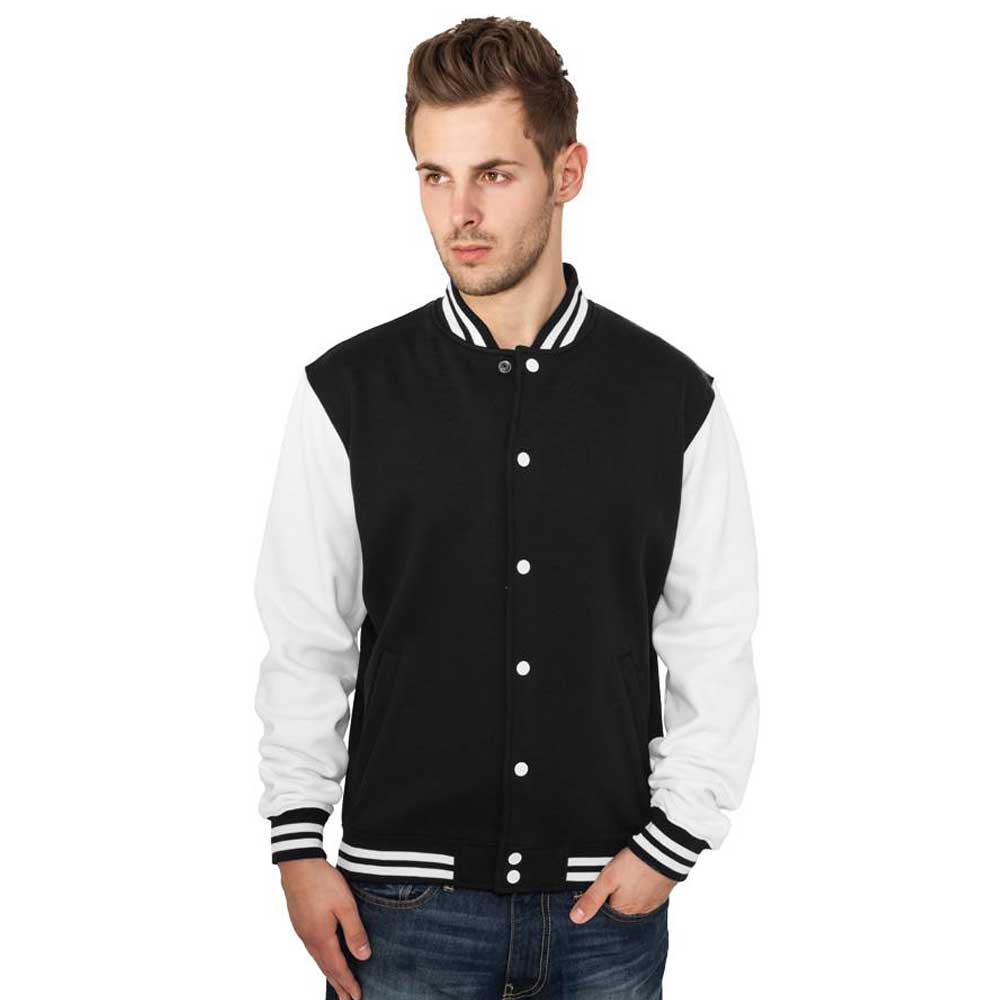Urban Classics - 2-Tone Sweat College jacket - Noir/Blanc